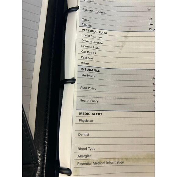 Wall Street Collection 1995 planner black zipper 10"x7.5" - Picture 3 of 10